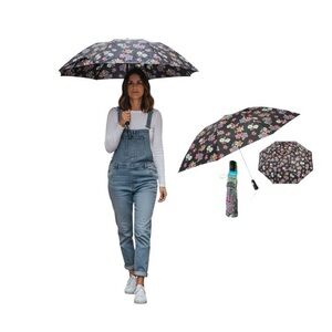 totes One Touch Auto Open Umbrella with Vibrant Floral Design